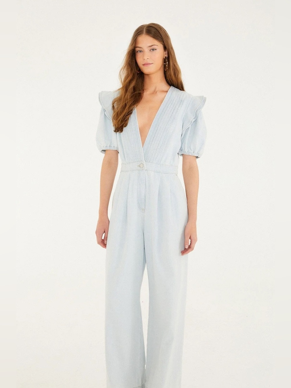 FARM Rio Denim Pleats Jumpsuit size small